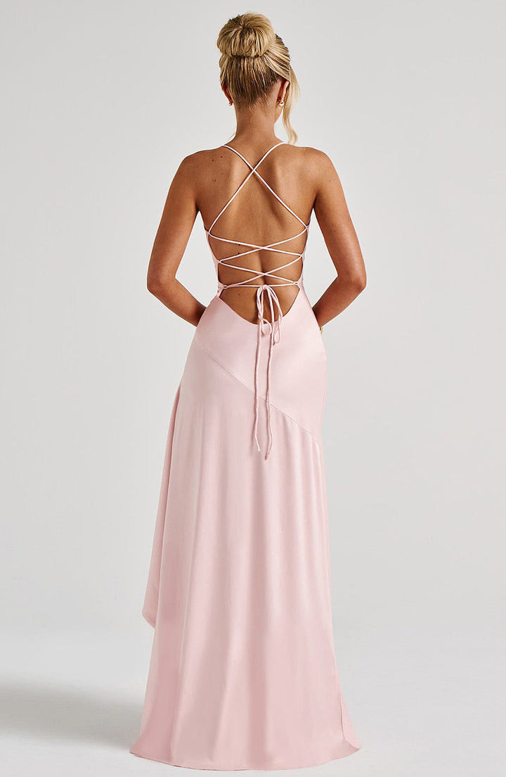 Womens_Satin_Maxi_Dress_Special_Occasion_Waterfall_Neckline_9