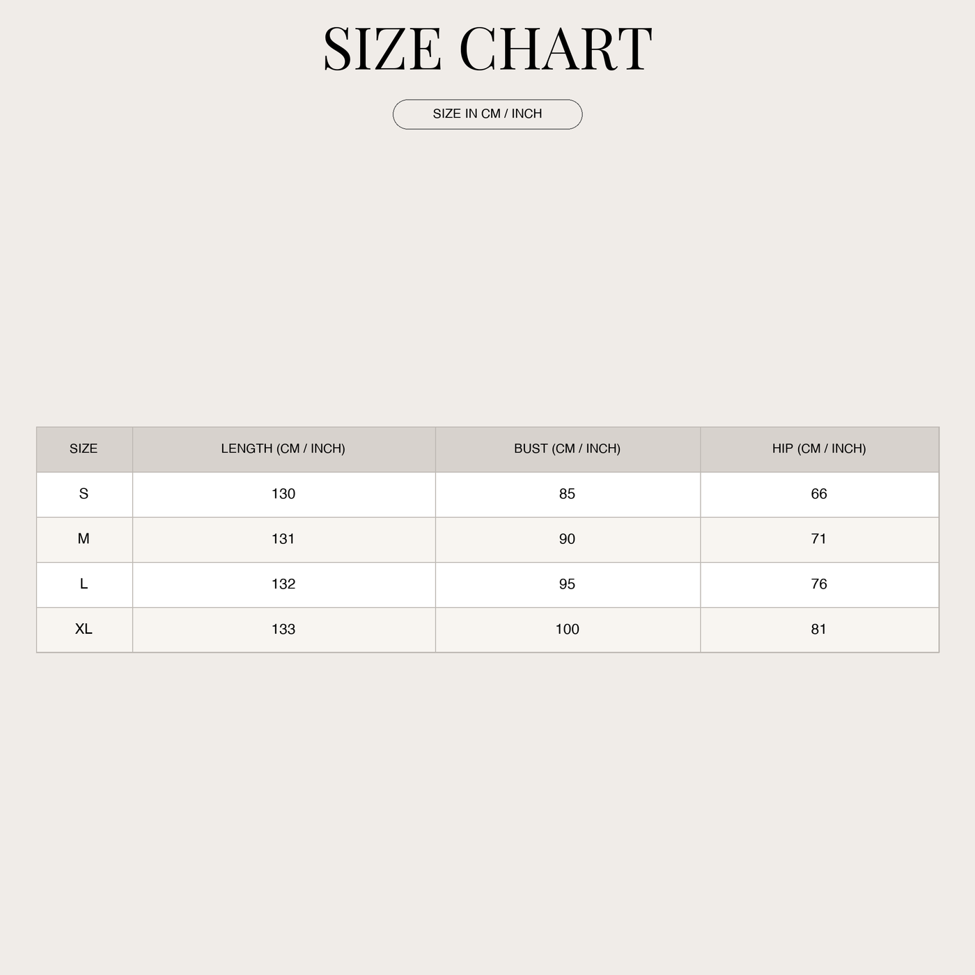 Women's Satin Maxi Dress – Special Occasion, Waterfall Neckline size chart