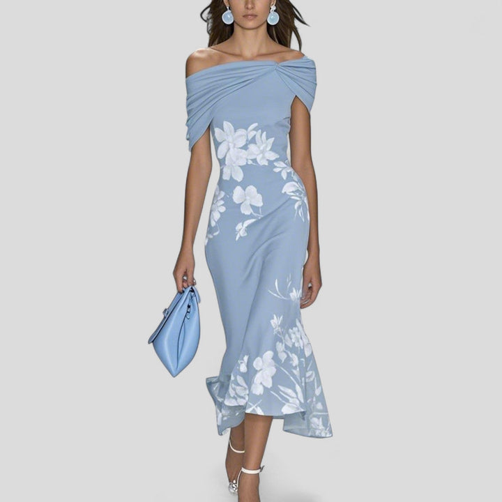Womens_Satin_Midi_Dress_Off_Shoulder_Slim_Fit_Draped_Bodice_2