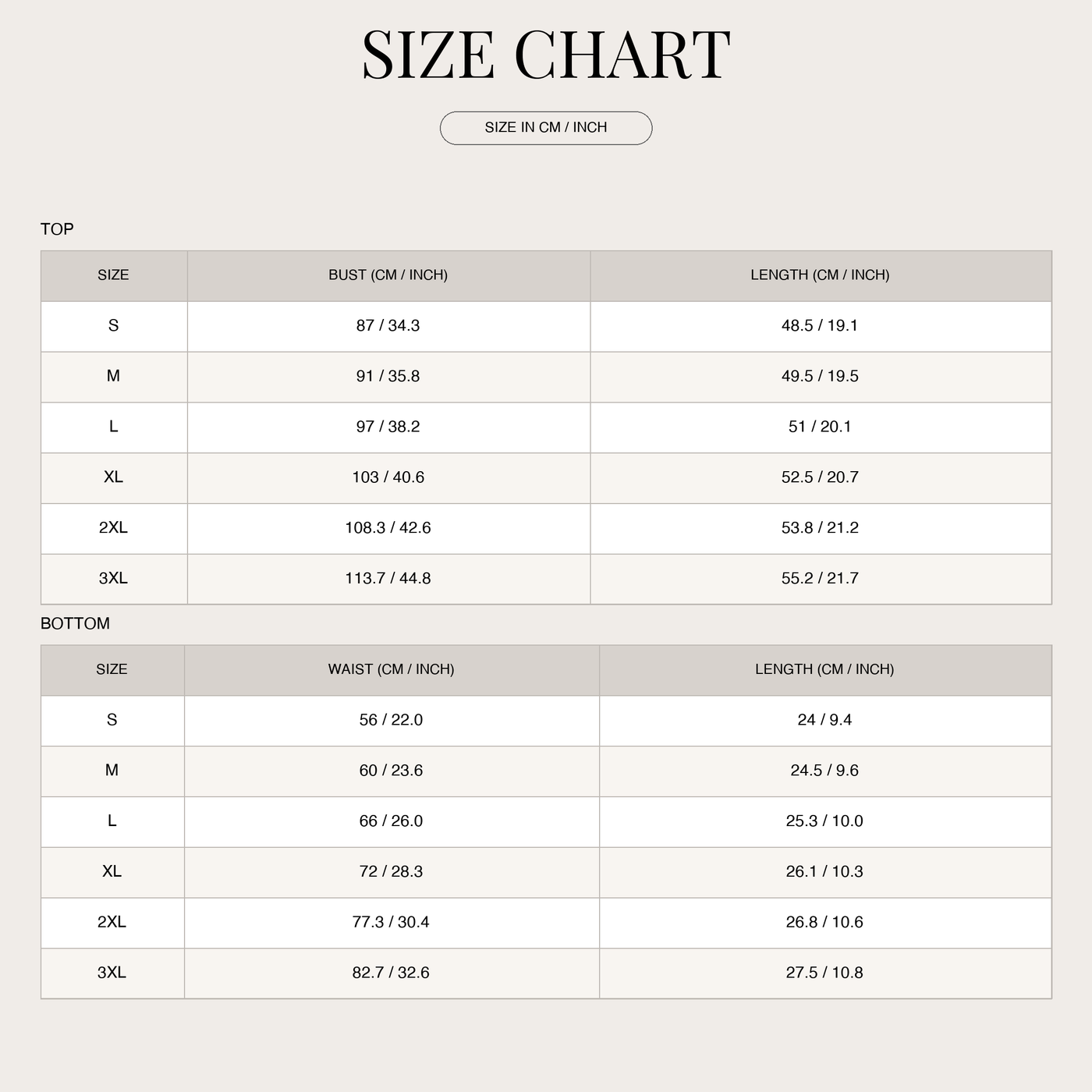 Women's Satin Pyjama Set – Elegant Summer Nightwear with Robe size chart