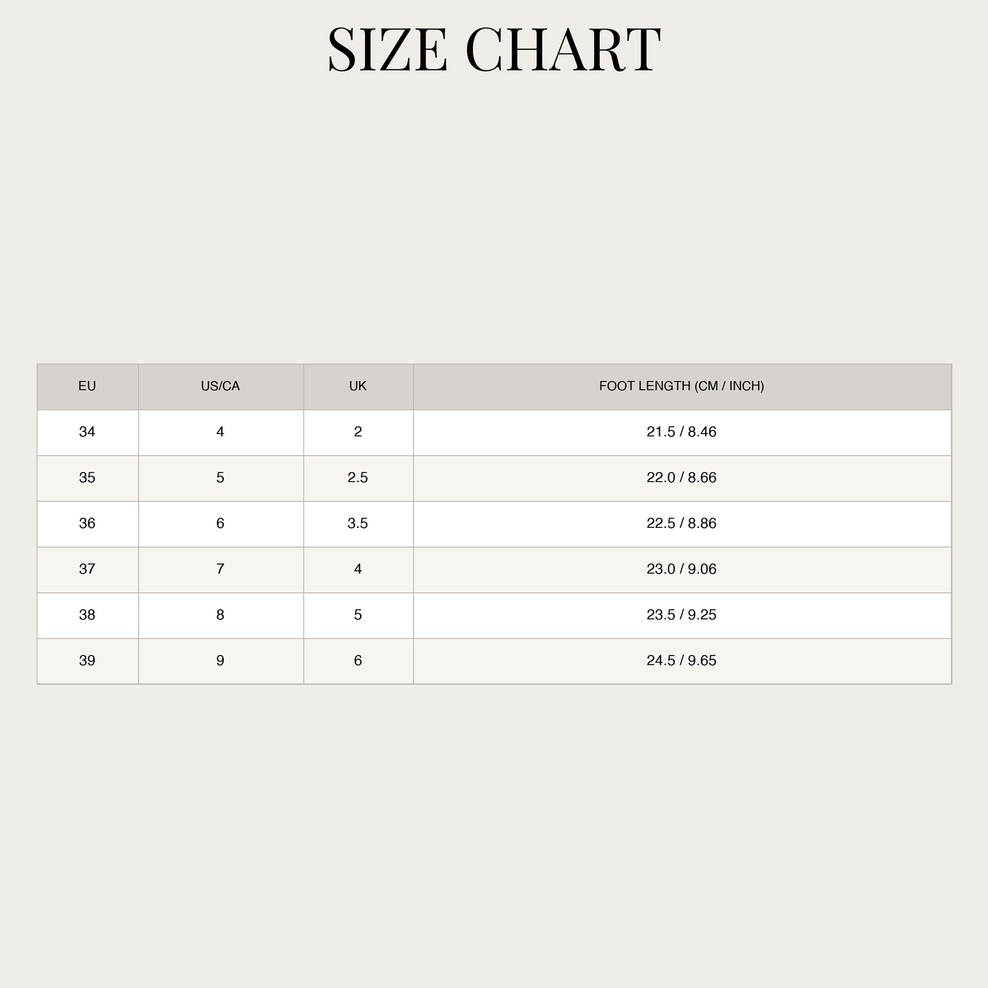 Women's Satin Slingback Heels – Pointed Toe with Strap Detail size chart