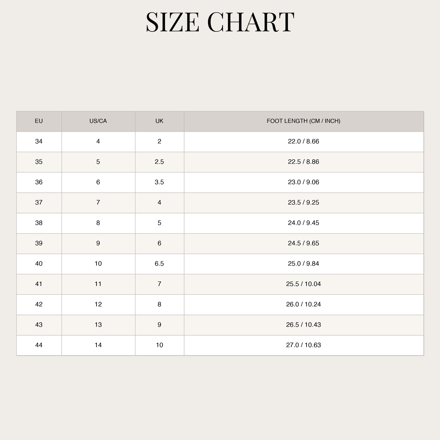 Women's Satin Slingback Pumps – Pointed Toe with Slim Heel size chart