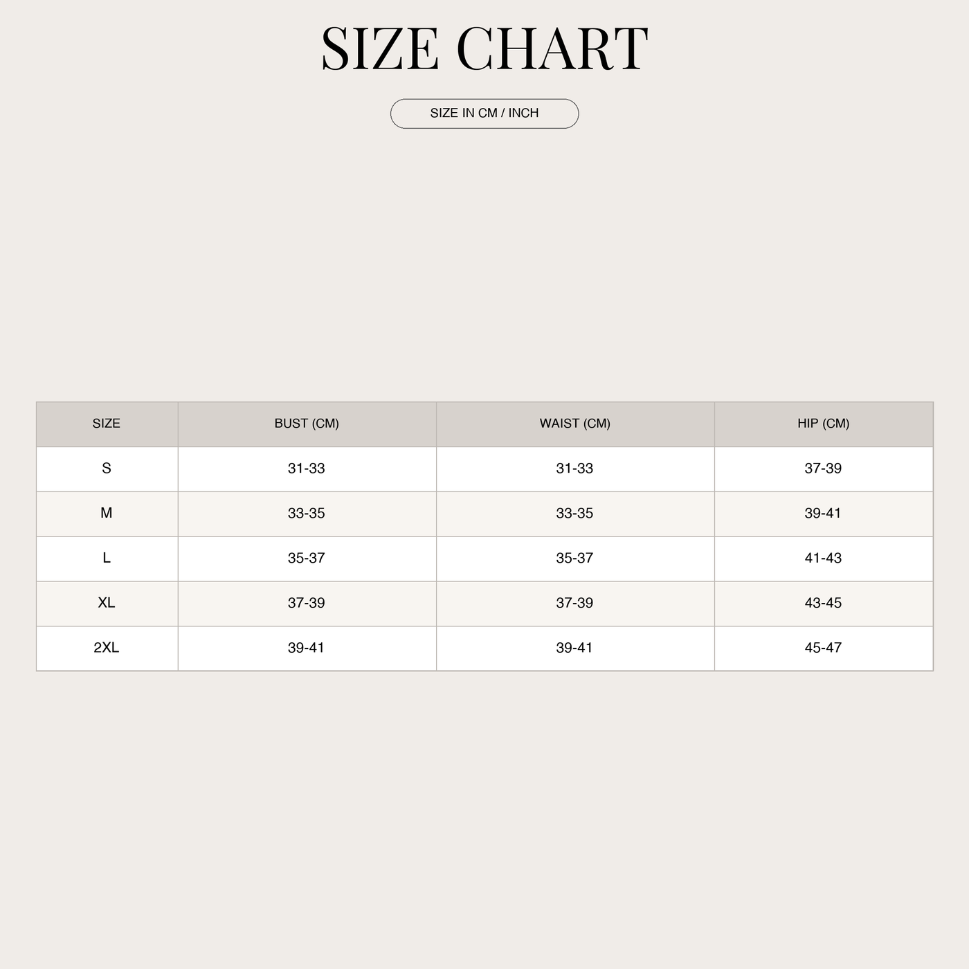Women's Sculpting Swim Skirt – High-Waisted with Ruching size chart
