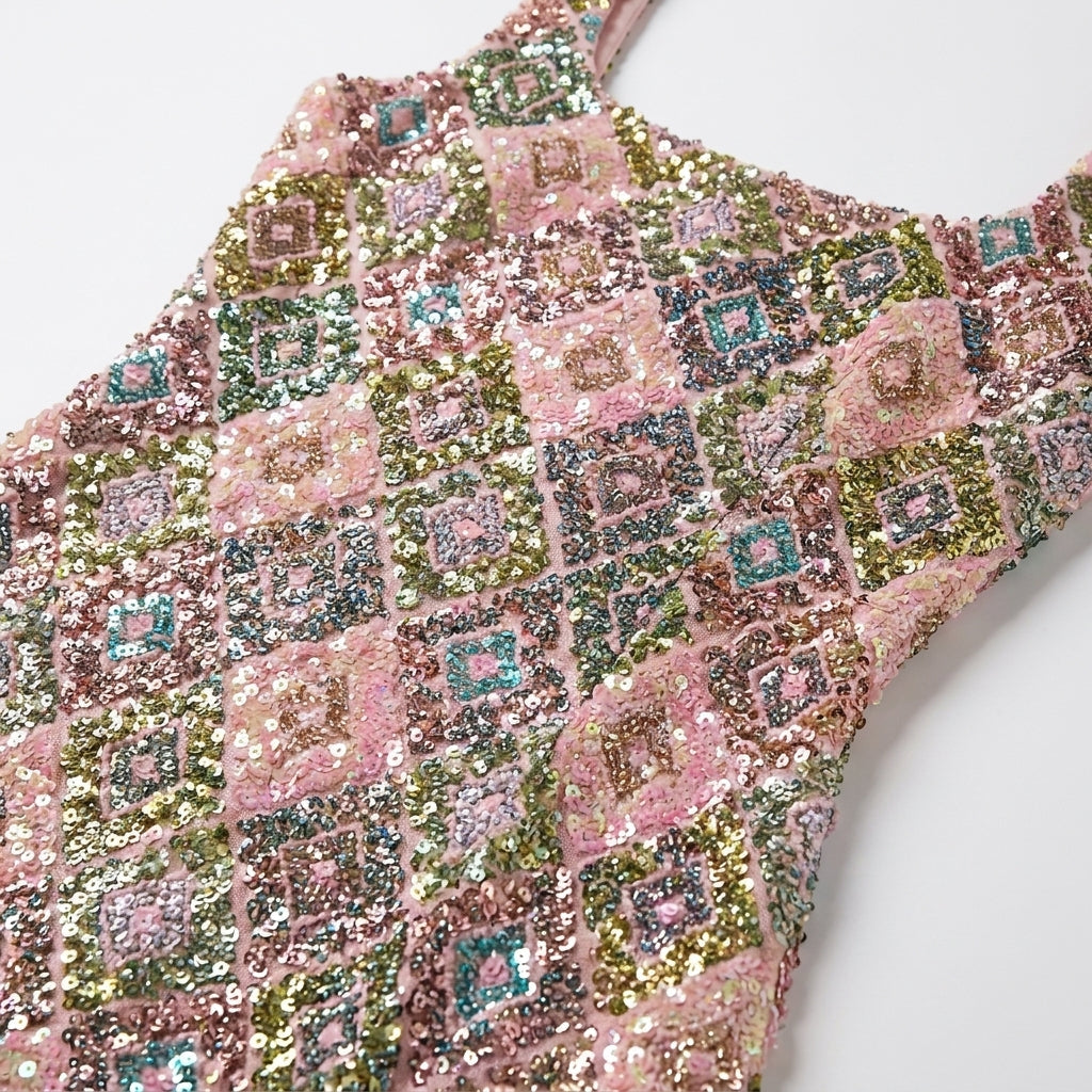 Womens_Sequin_Party_Mini_Dress_Square_Neck_with_Side_Slit_4
