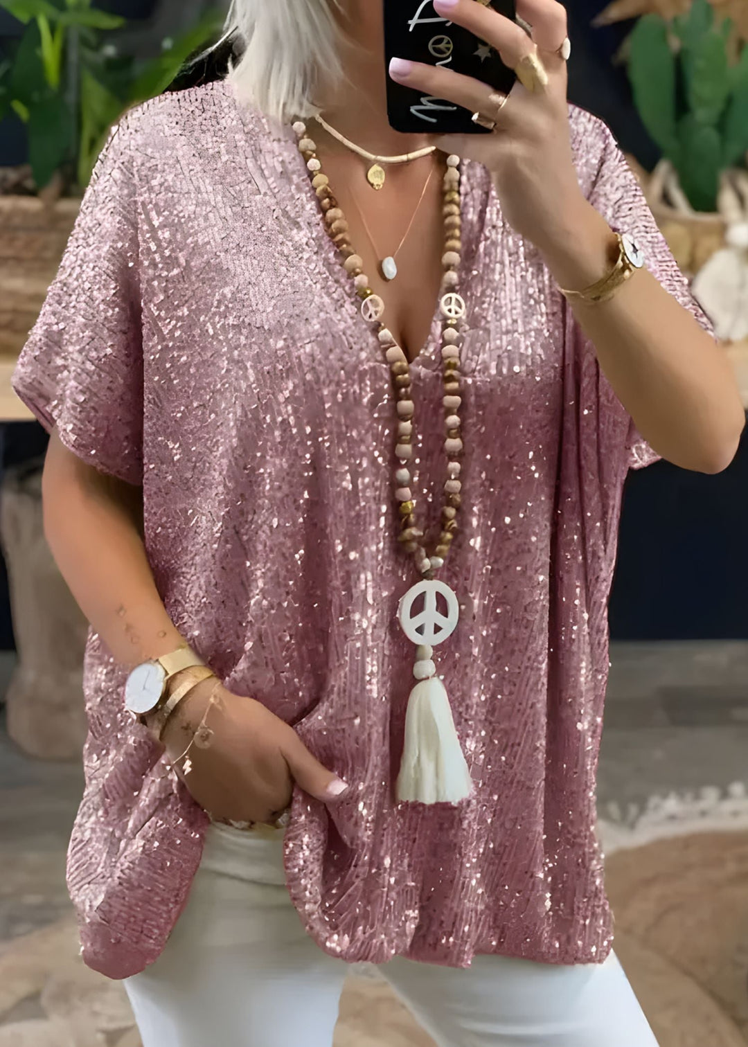 Womens_Sequin_Tunic_Top_V_Neck_Loose_Fit_Short_Sleeve_3