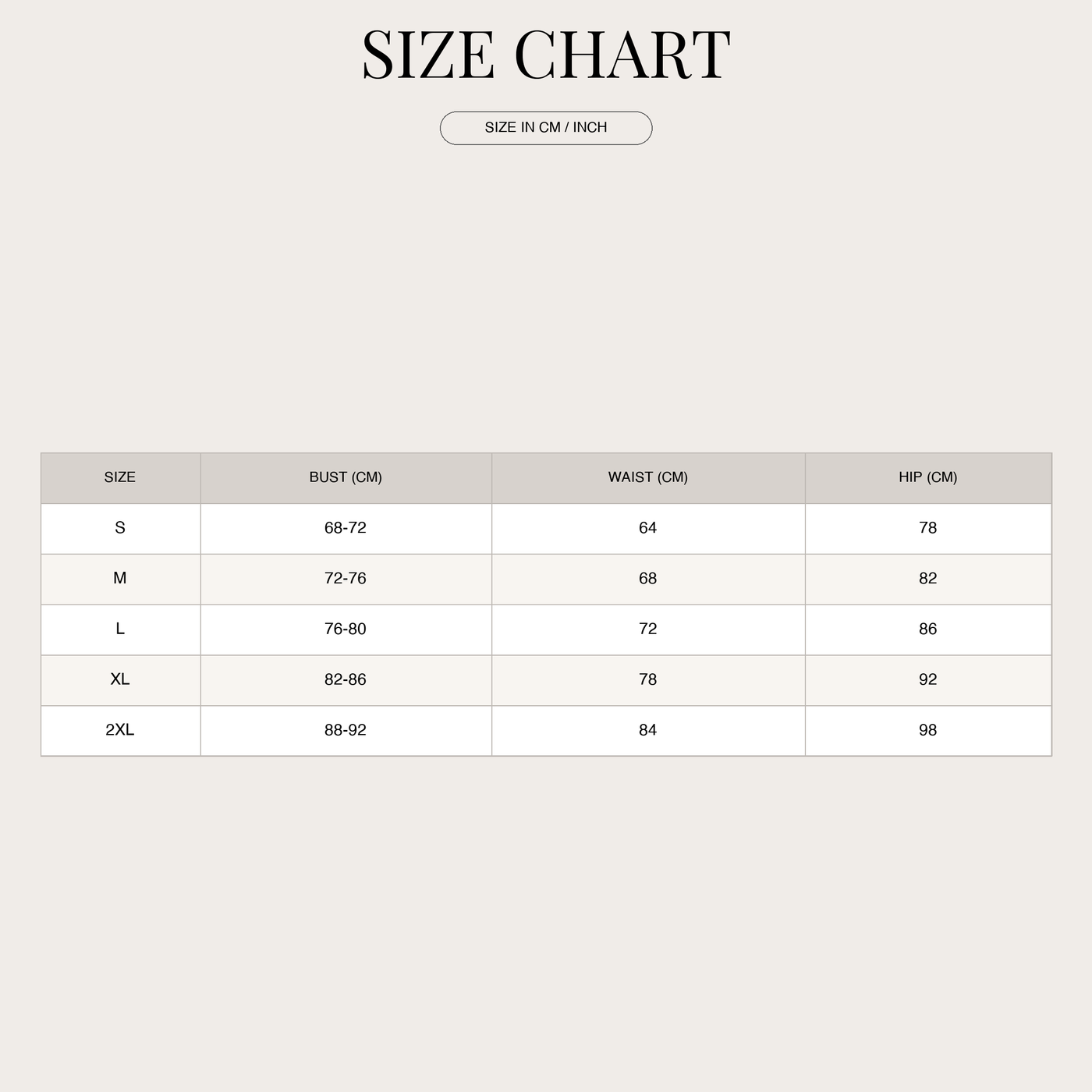 Women's Shaping Swimsuit – Halterneck with V-Neck size chart