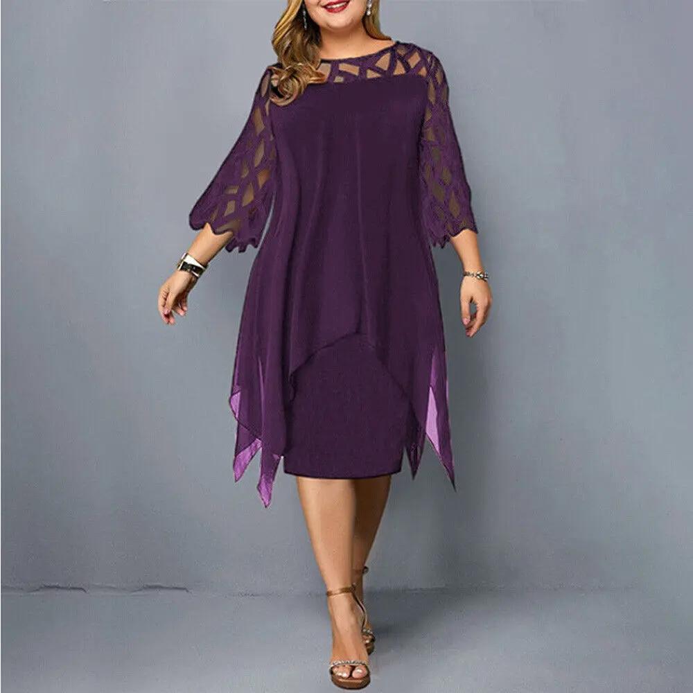 Womens_Sheer_Lace_Midi_Dress_Geometric_Yoke_Asymmetrical_Hem_1