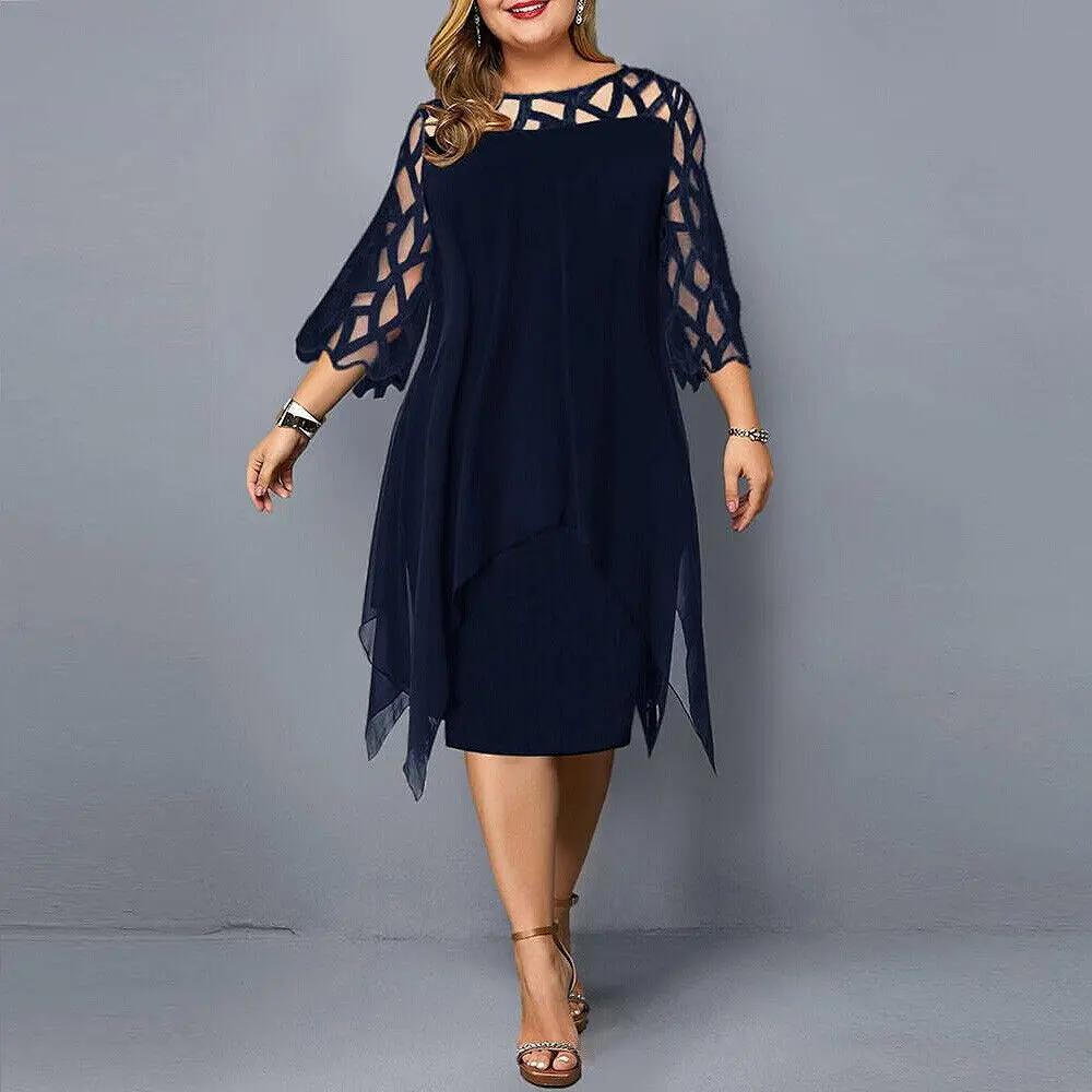 Womens_Sheer_Lace_Midi_Dress_Geometric_Yoke_Asymmetrical_Hem_2