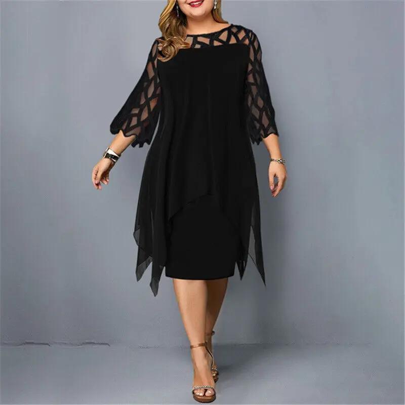 Womens_Sheer_Lace_Midi_Dress_Geometric_Yoke_Asymmetrical_Hem_4