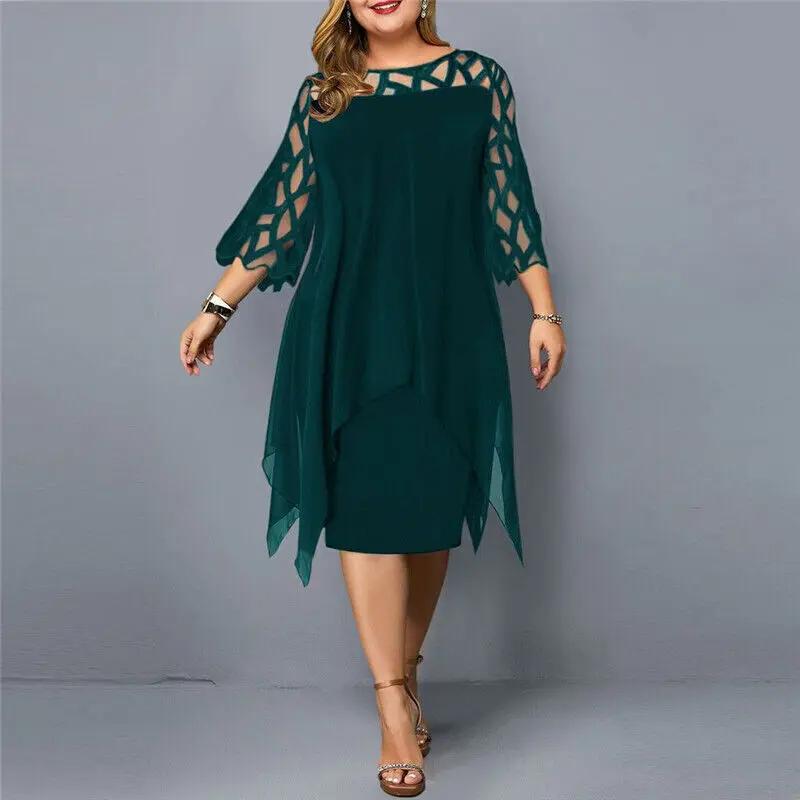 Womens_Sheer_Lace_Midi_Dress_Geometric_Yoke_Asymmetrical_Hem_5