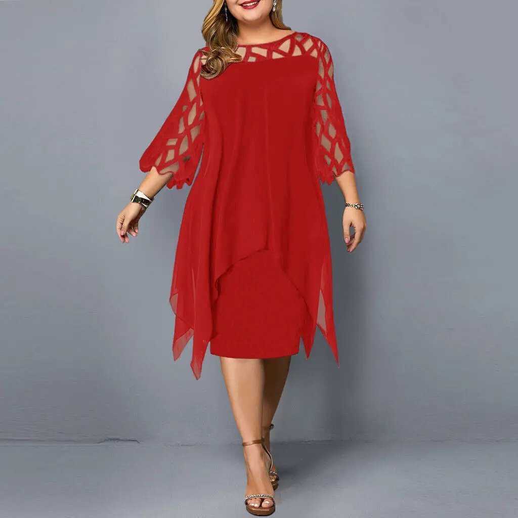 Womens_Sheer_Lace_Midi_Dress_Geometric_Yoke_Asymmetrical_Hem_6