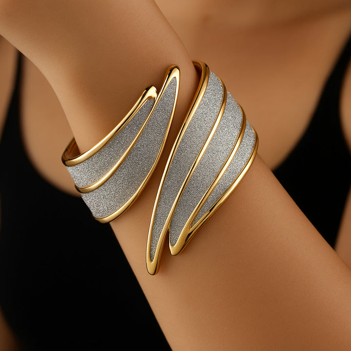 Women's Shiny Cuff Bracelet – With Shimmering Panels 2
