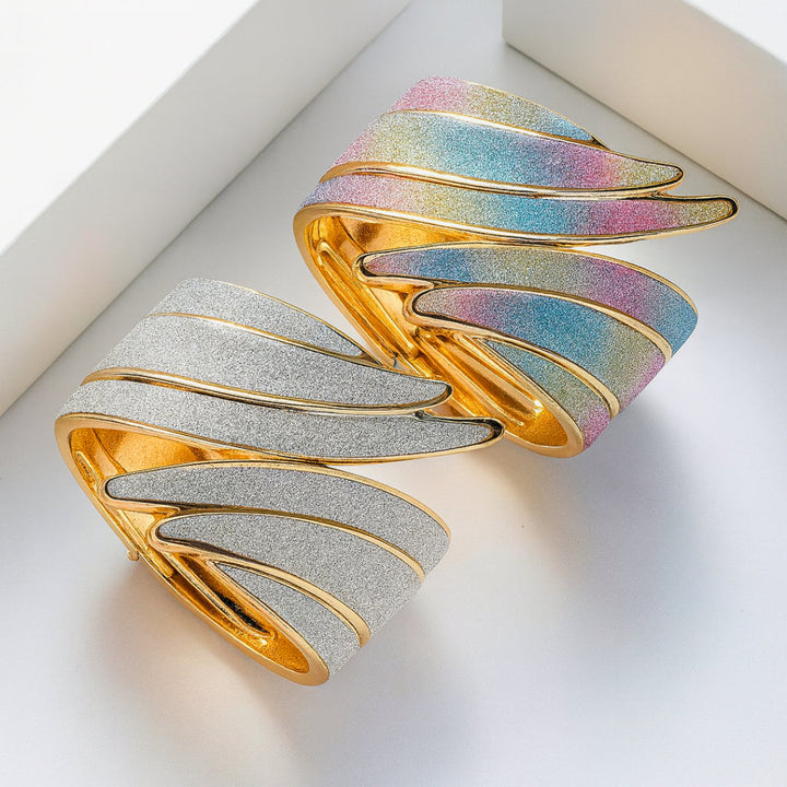 Women's Shiny Cuff Bracelet – With Shimmering Panels 6