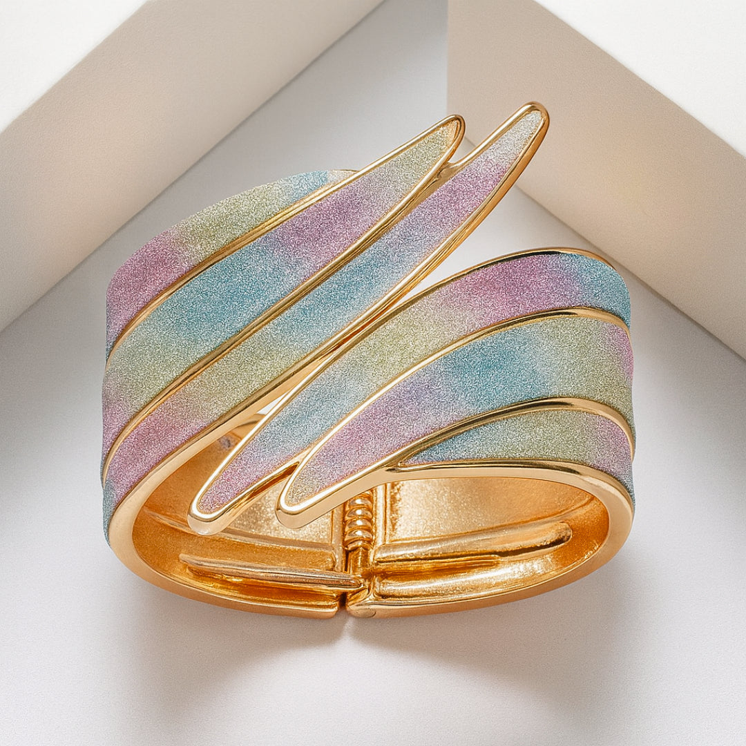 Women's Shiny Cuff Bracelet – With Shimmering Panels 7