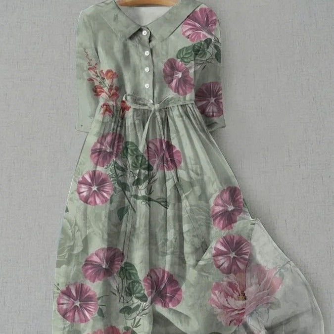 Womens_Shirt_Dress_Garden_Floral_Tie_Waist_1