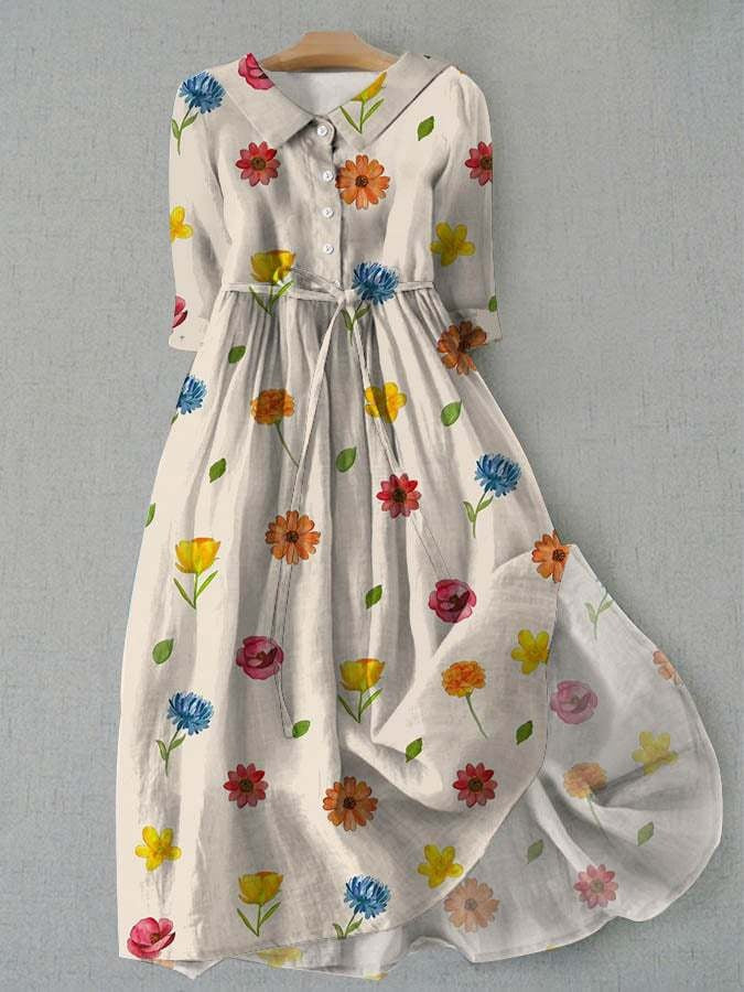 Womens_Shirt_Dress_Garden_Floral_Tie_Waist_2