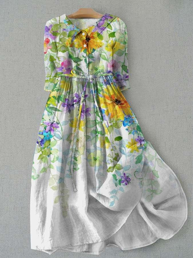 Womens_Shirt_Dress_Garden_Floral_Tie_Waist_5