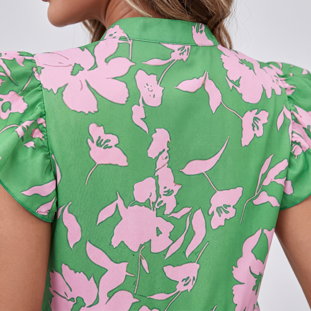Womens_Short_Dress_Floral_Print_with_Puff_Sleeves_and_Tiered_Skirt_8