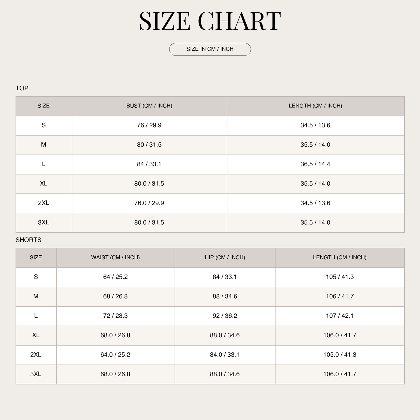Women's Summer Shorts Set – Scalloped Edge with Button-Front Top size chart