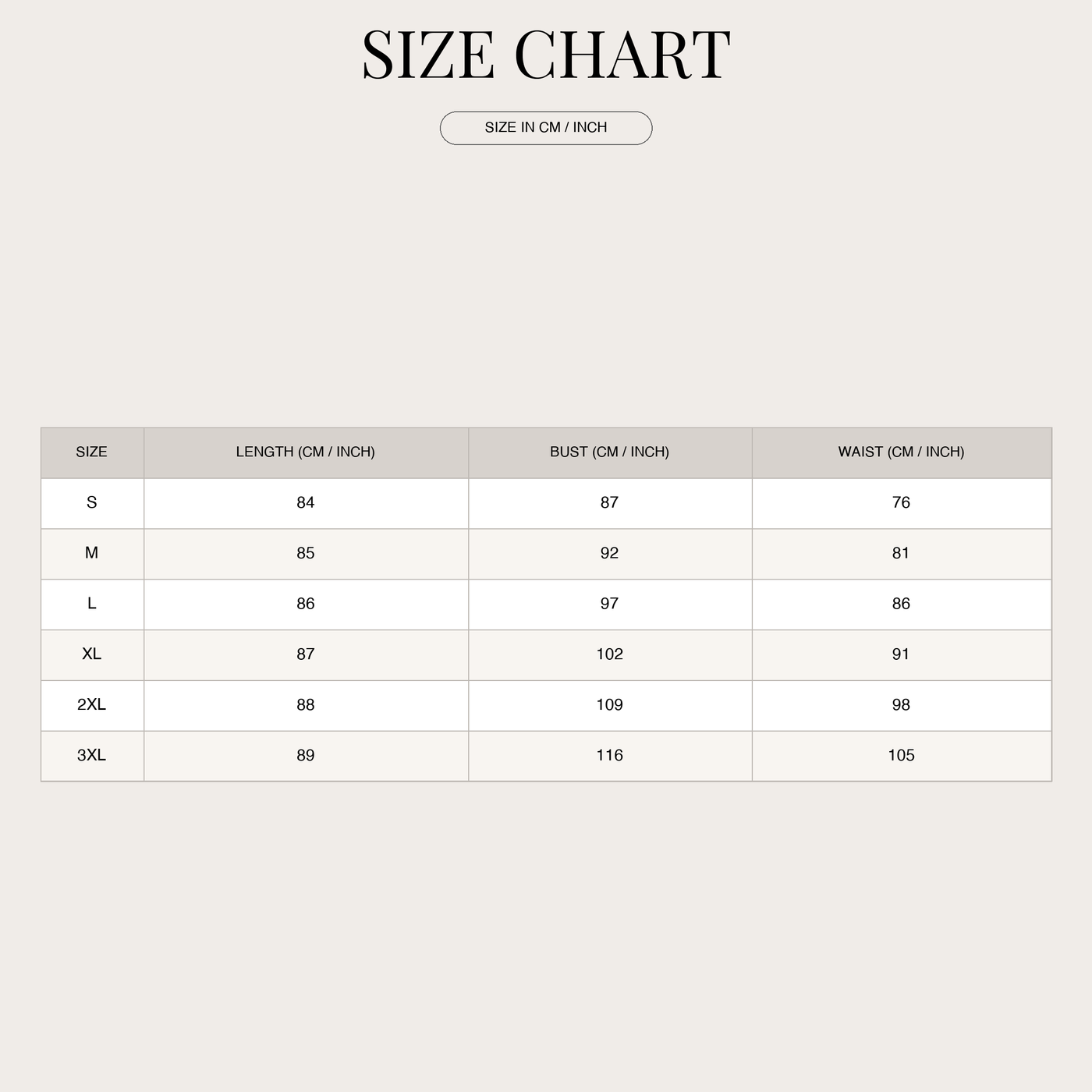 Women's Sleeveless Mini Dress – Comfortable Relaxed Fit size chart