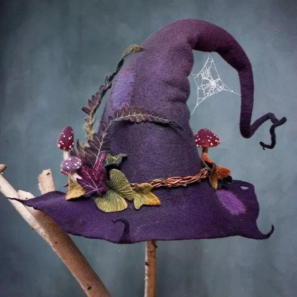 Women's Soft Felt Witch Hat – Individually Adjustable Halloween Headwear 1
