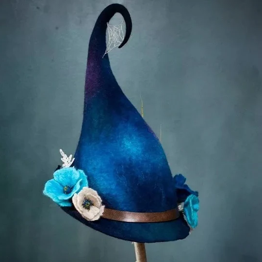 Women's Soft Felt Witch Hat – Individually Adjustable Halloween Headwear 6