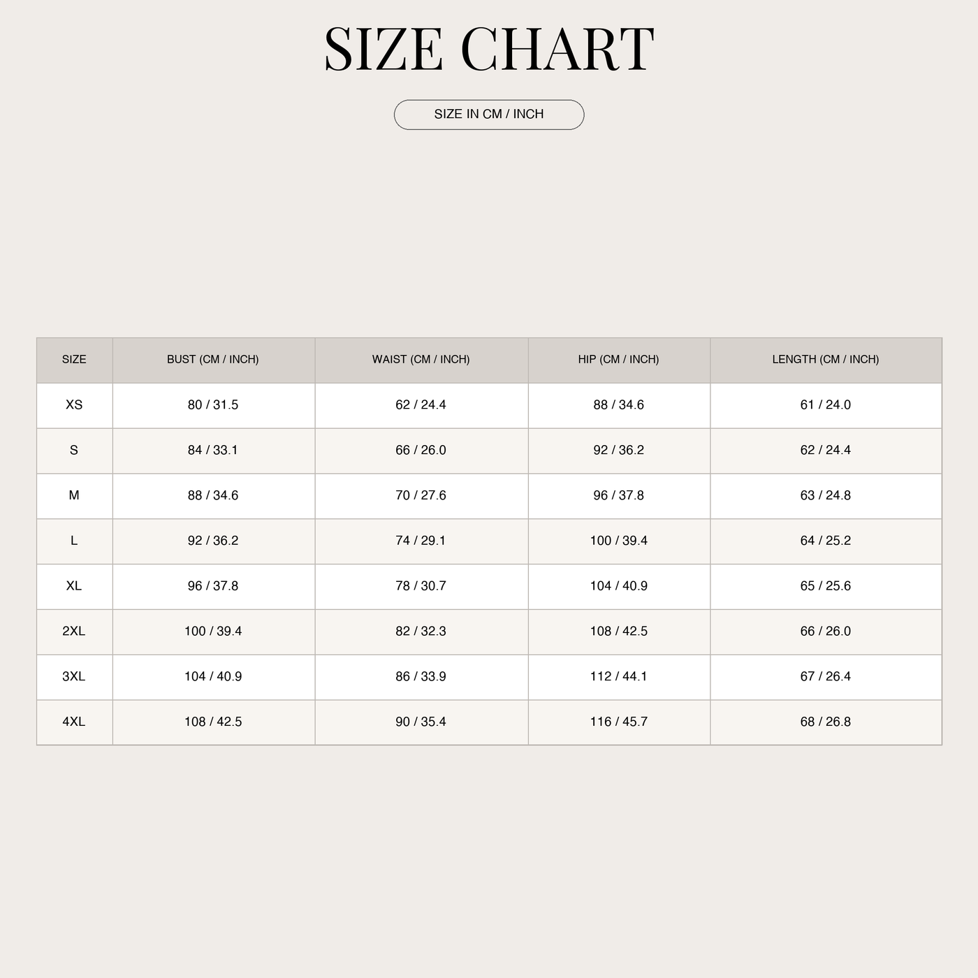 Women's Soft Warm Sweater – Premium Quality and Refined Style size chart