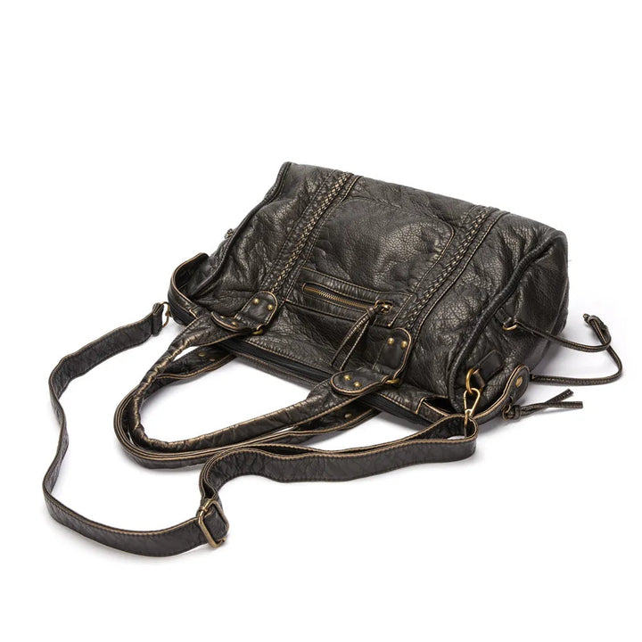 Women's Spacious Black Shoulder Bag – 37cm Vegan Leather and Adjustable Strap 5