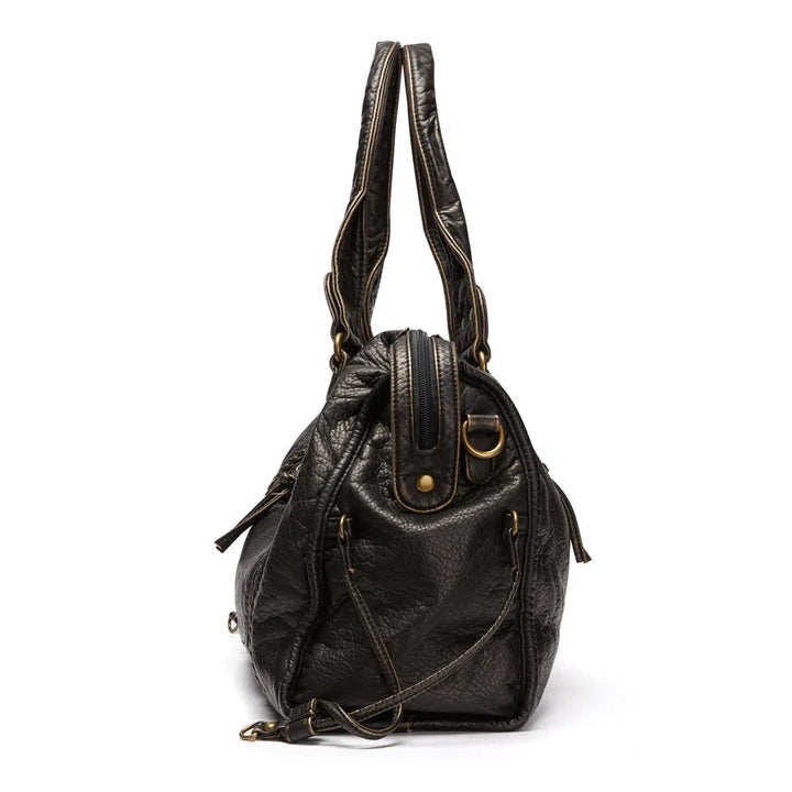Women's Spacious Black Shoulder Bag – 37cm Vegan Leather and Adjustable Strap 6