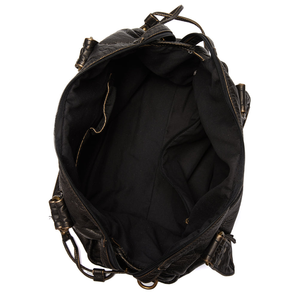 Women's Spacious Black Shoulder Bag – 37cm Vegan Leather and Adjustable Strap 8