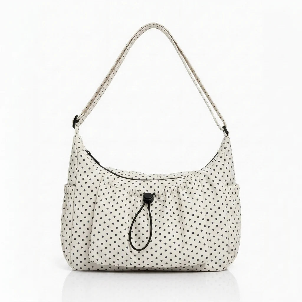 Women's Spacious Shoulder Bag – Fine Checkered Pattern 14