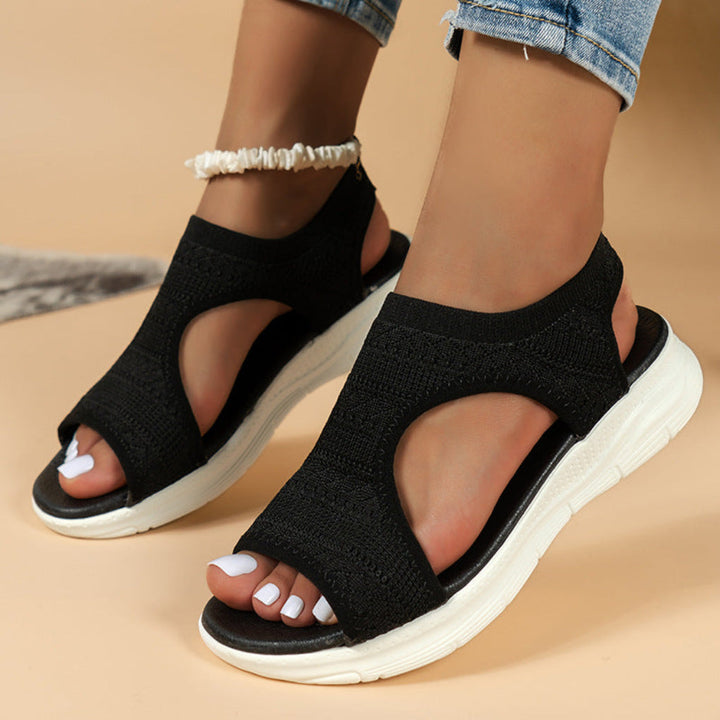 Womens_Sport_Sandals_Knit_Straps_with_Cushioned_Footbed_1