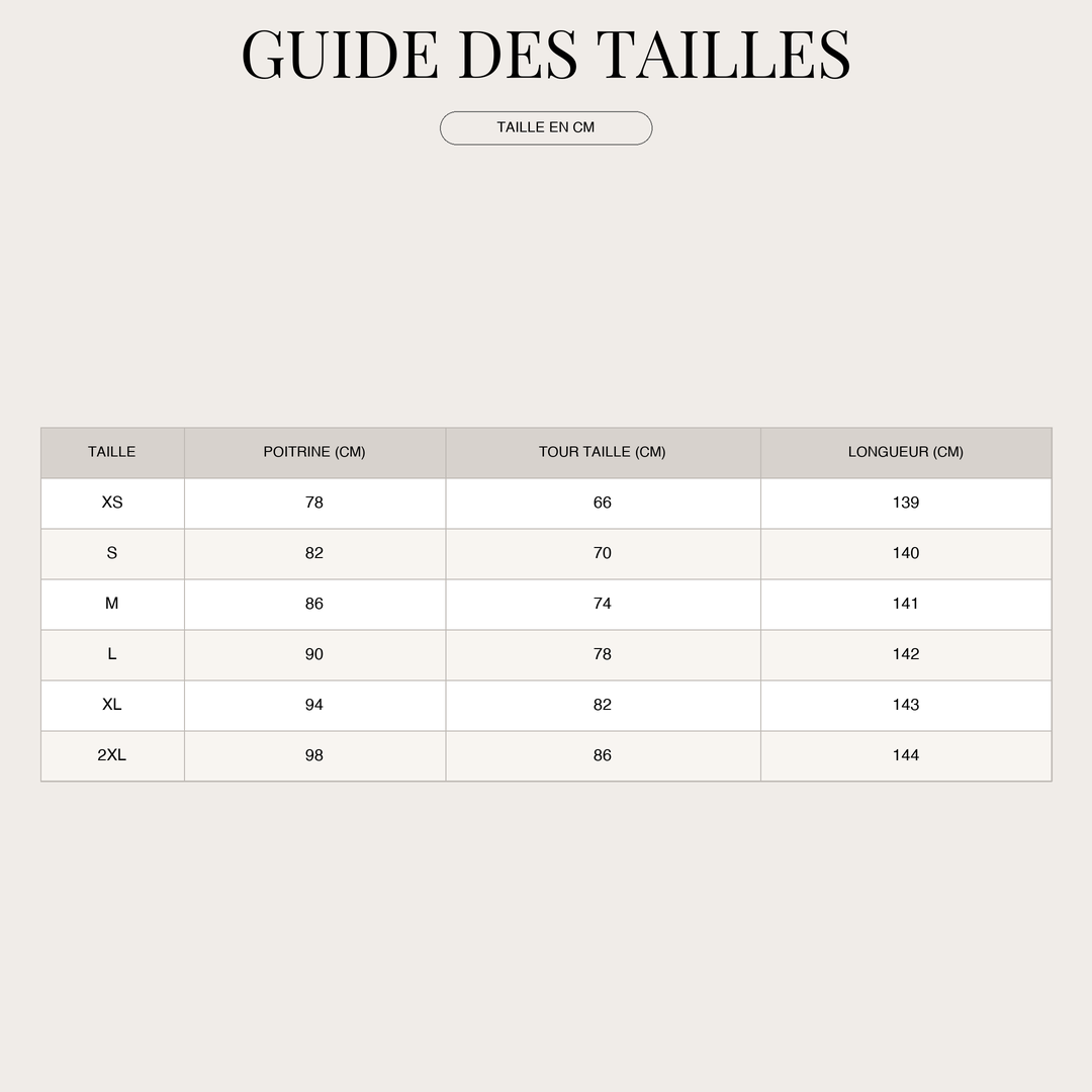 Robe d'été romantique pour Femme – Coupe trapèze avec volants et fente size chart