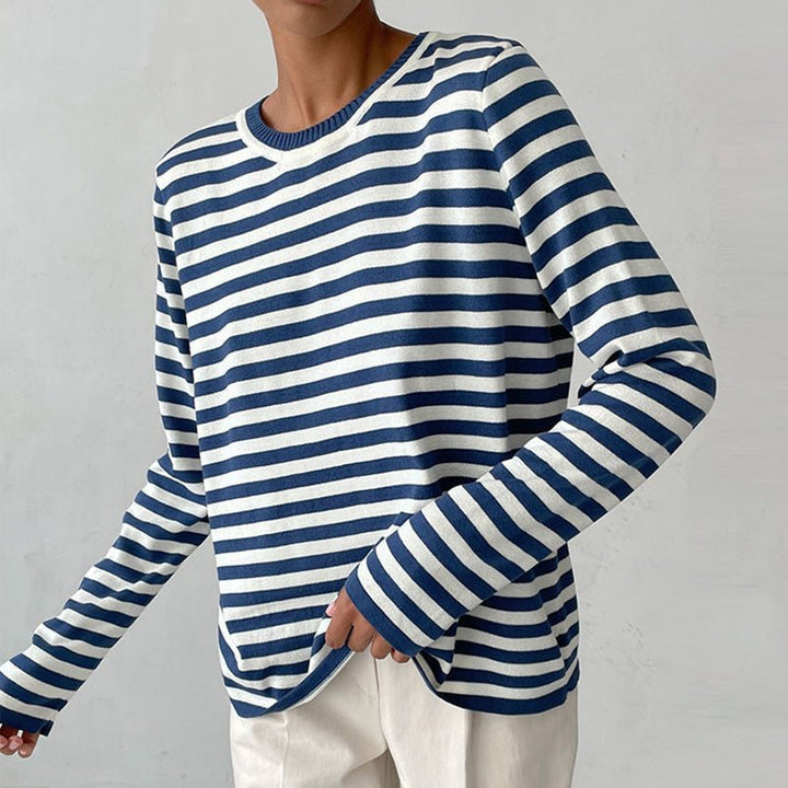 Womens_Striped_Knit_Pullover_Soft_One_Size_Design_1