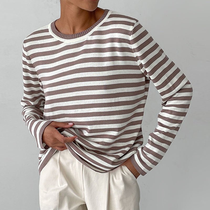 Womens_Striped_Knit_Pullover_Soft_One_Size_Design_2