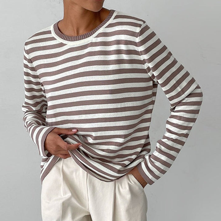 Womens_Striped_Knit_Pullover_Soft_One_Size_Design_2