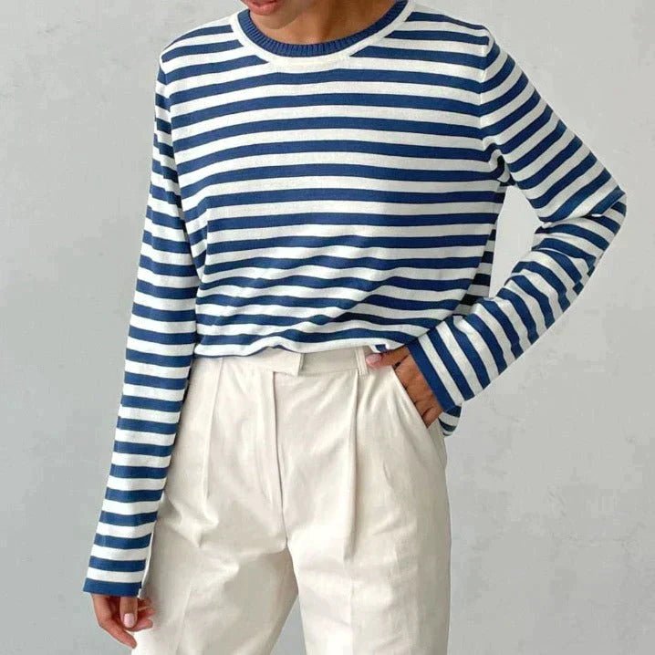 Womens_Striped_Knit_Pullover_Soft_One_Size_Design_4