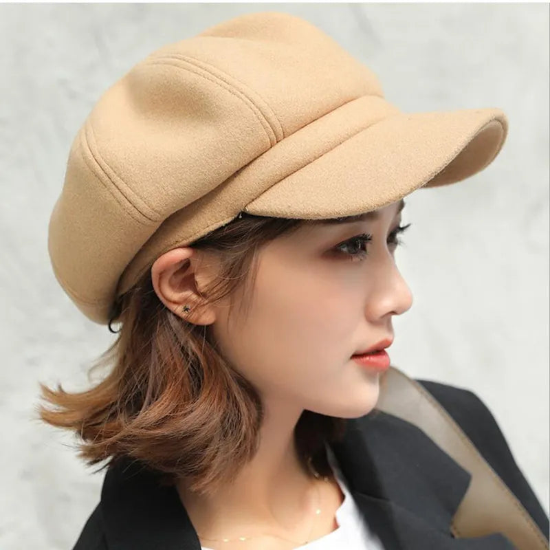 Women's Stylish Flat Cap – Warm and Comfortable Vintage Design 2