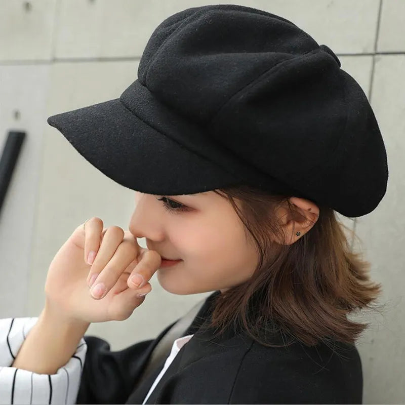 Women's Stylish Flat Cap – Warm and Comfortable Vintage Design 4