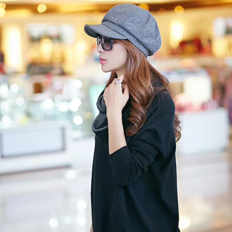 Women's Stylish Flat Cap – Warm and Comfortable Vintage Design 6