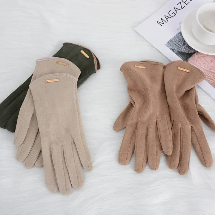 Women's Suede Gloves – Soft Warm Lining 8