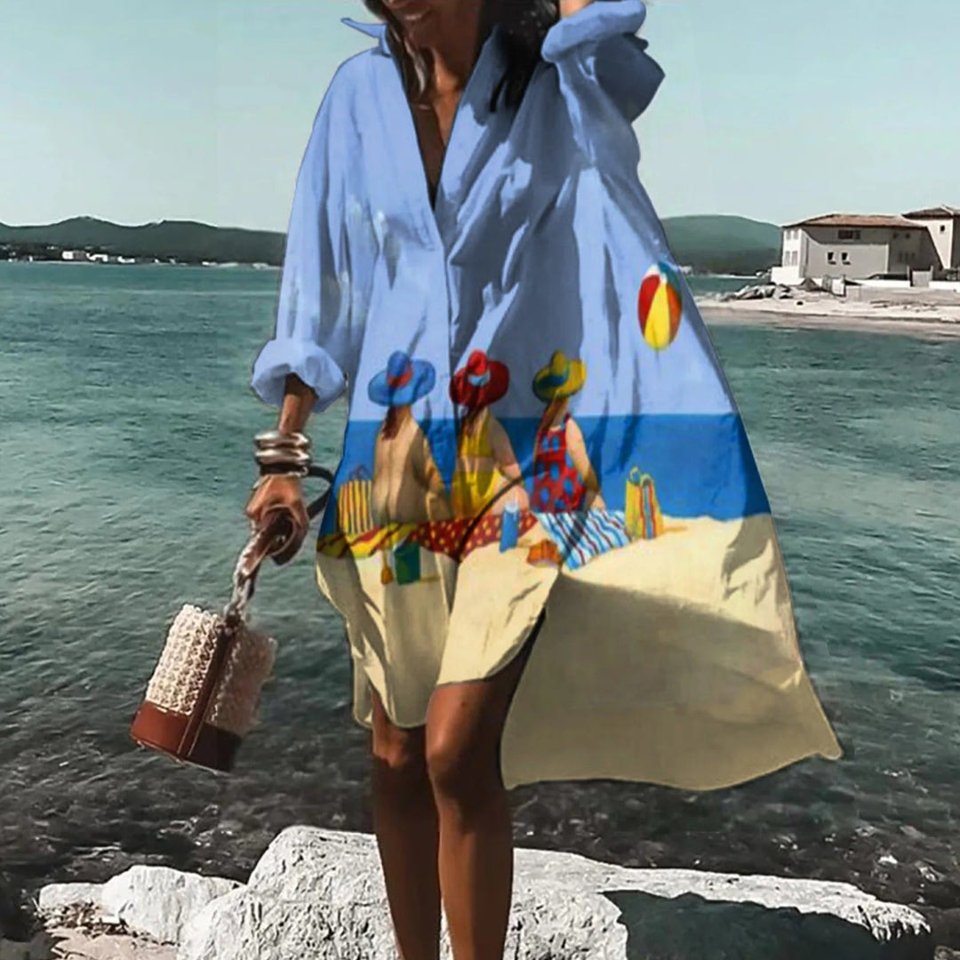 Womens_Summer_Casual_Shirt_Dress_With_Button_Placket_and_Tie_Belt_5