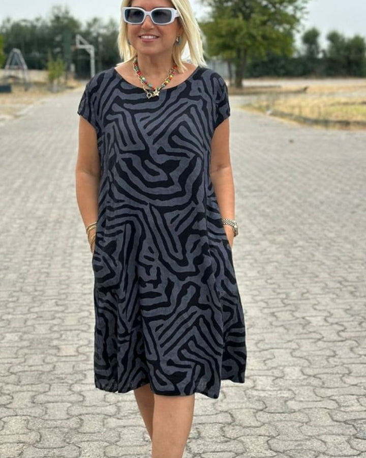Womens_Summer_Linen_Short_Dress_With_All_Over_Pattern_and_Relaxed_2