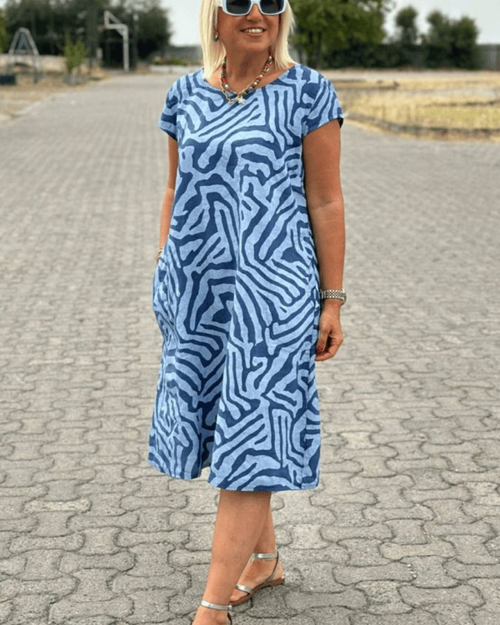 Womens_Summer_Linen_Short_Dress_With_All_Over_Pattern_and_Relaxed_4