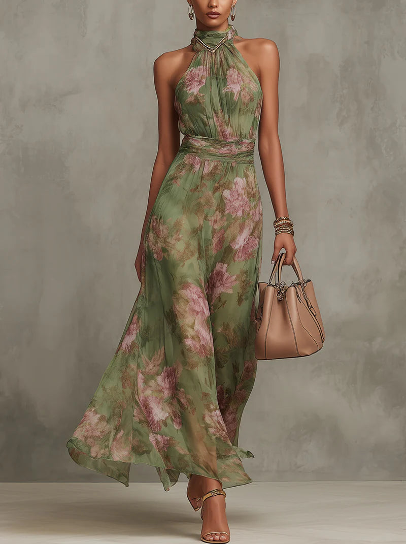 Womens_Summery_Floral_Maxi_Dress_Halterneck_1