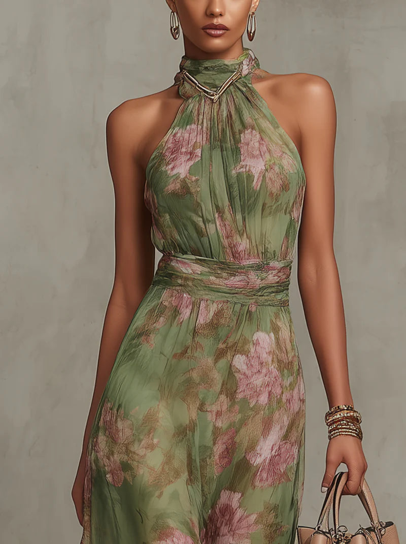Womens_Summery_Floral_Maxi_Dress_Halterneck_3