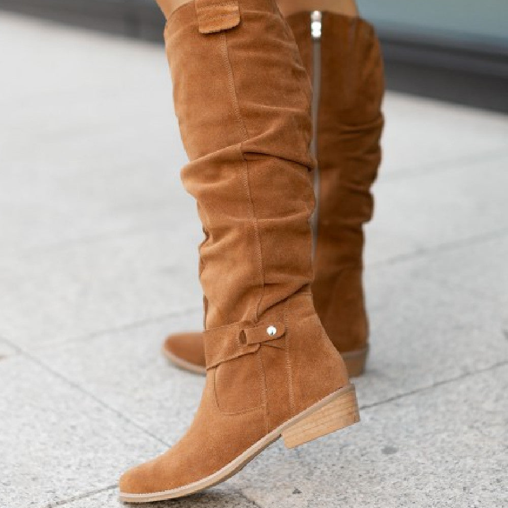 Womens_Tall_Winter_Boots_Zipper_Closure_with_Low_Heel_5