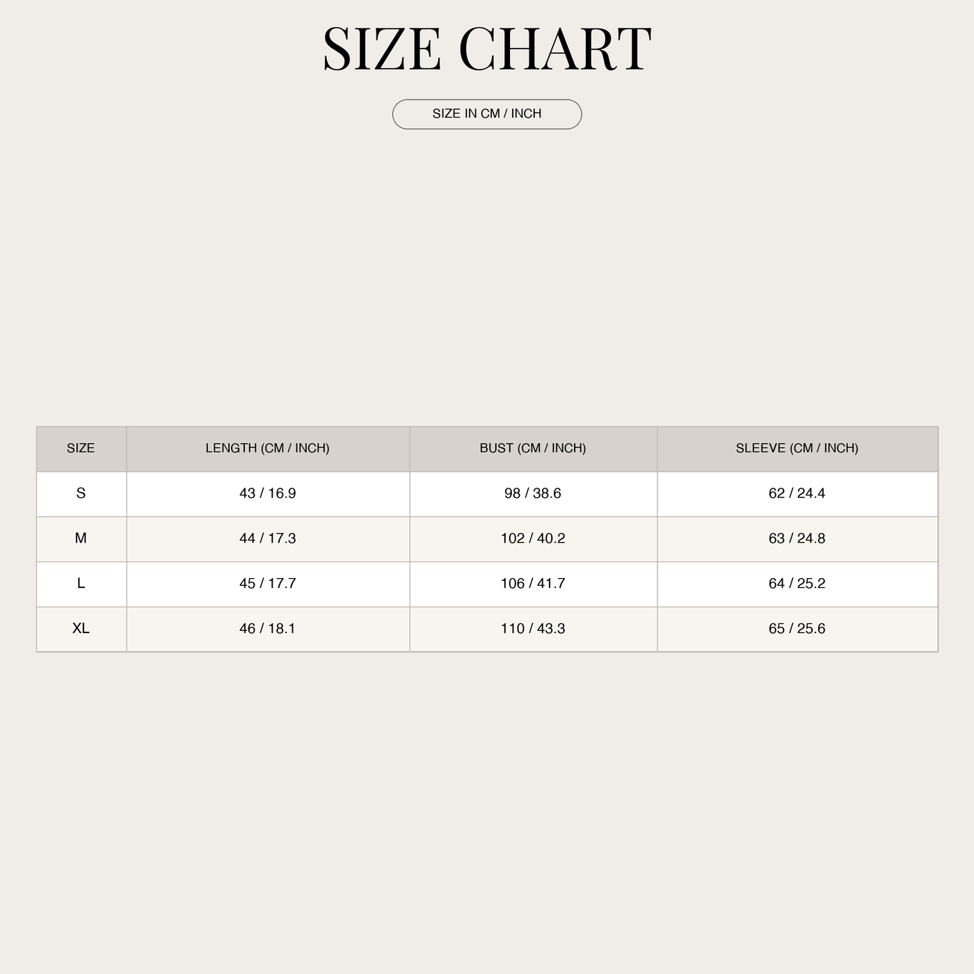 Women's Top Elegant Wrap with Bow and Brooch size chart