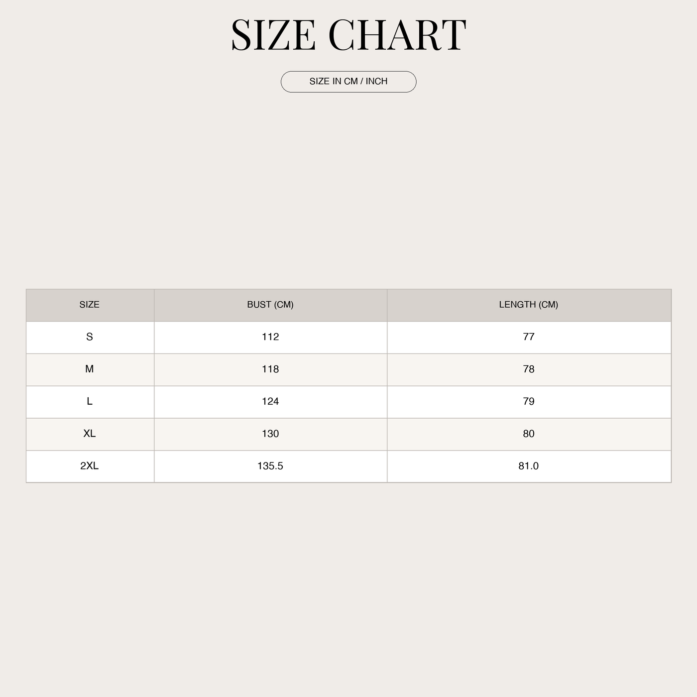Women's Tunic Mini Dress – With V-Neck and Relaxed Fit size chart