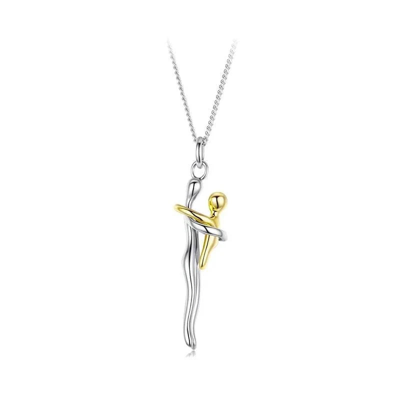Women's Two-color Mother-Child Necklace – Intimate Hug Symbol 1